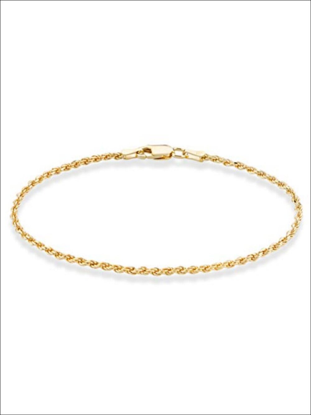 Italian 18K Gold Over 925 Sterling Silver Rope Bracelet Unisex
